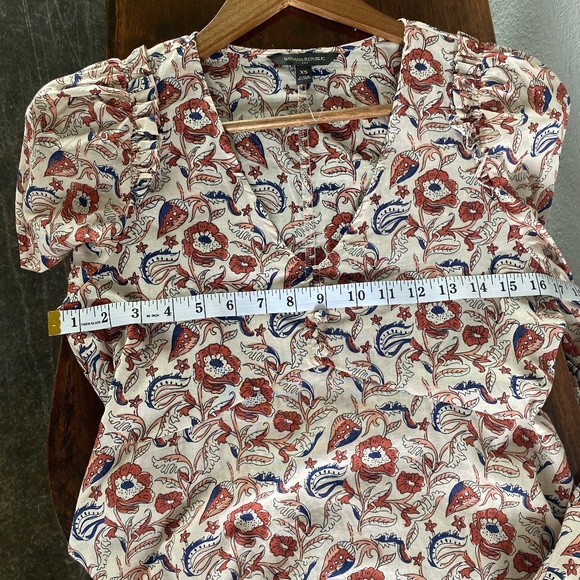 🌷 Banana Republic Dress Bohemian Floral Peasant Sleeves, V Neck, Pullover easy - Picture 8 of 8